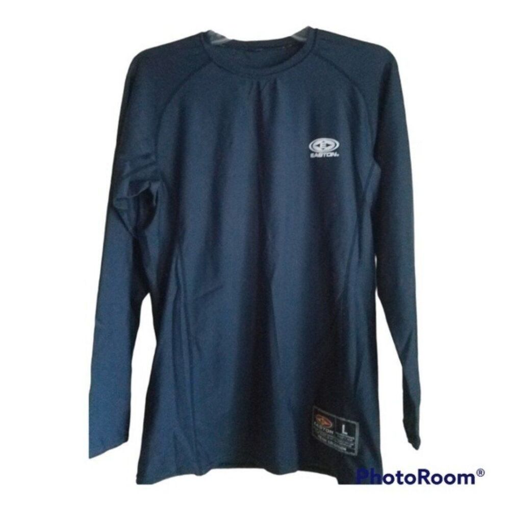 Compression Shirt, Long Sleeve, Blue, Size Large